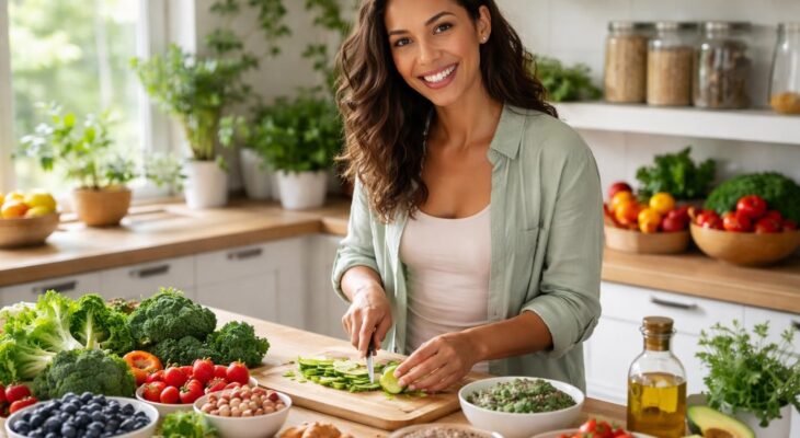 L&rsquo;alimentation saine pour femmes avec régimes anti-cancer, superaliments et nutrition préventive