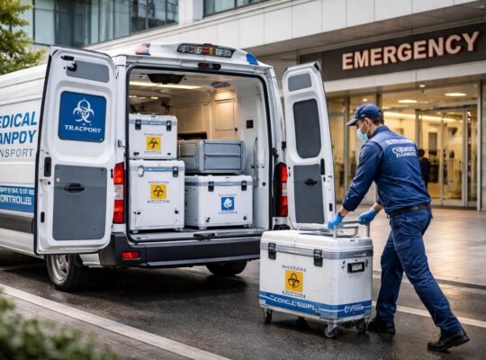 Transport de matériel médical avec les normes pharmaceutiques et livraison urgente